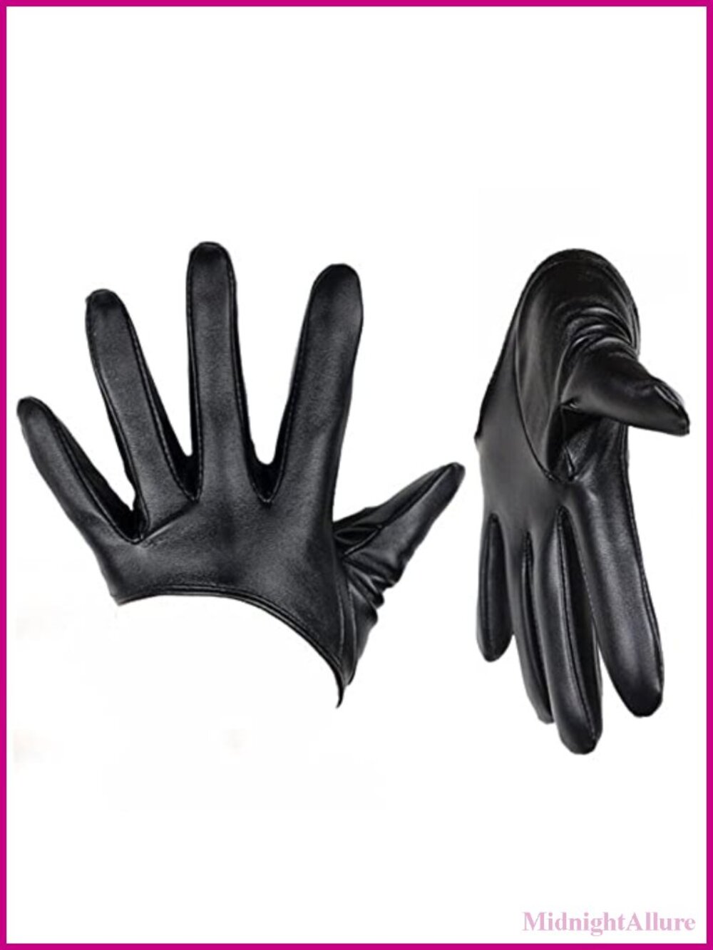 PU Leather Half Finger Gloves Women Cosplay Dance Mittens Unlined Short